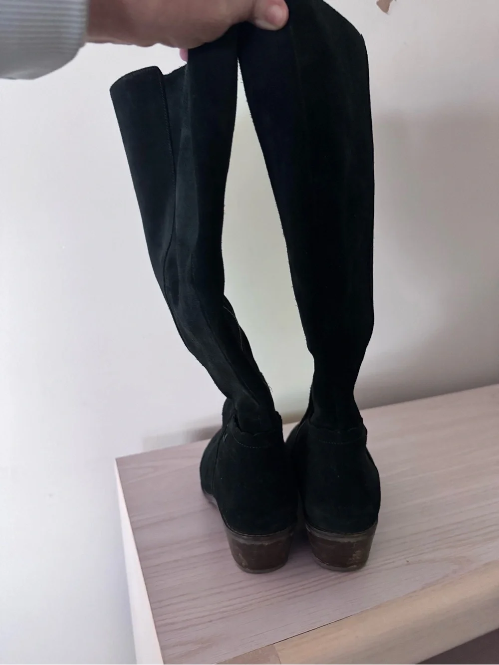 Vionic Black Suede Over-The-Knee Boots Wide Calf
